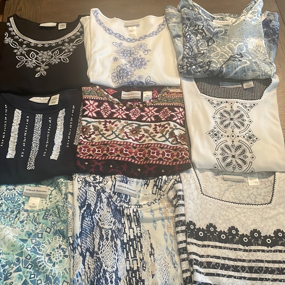 Alfred Dunner Mixed Lot 1 - Short and Long Sleeve Tops - size PM